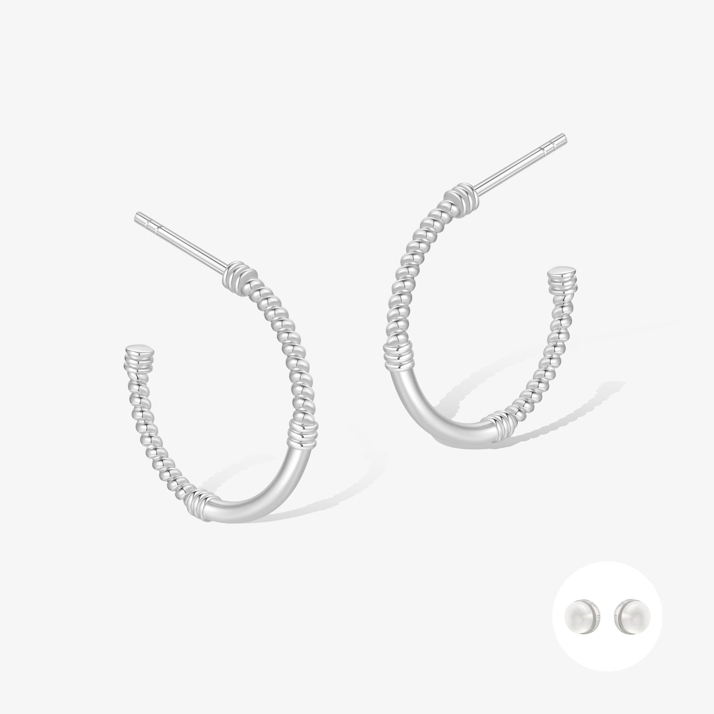 極簡·線築麻花耳環