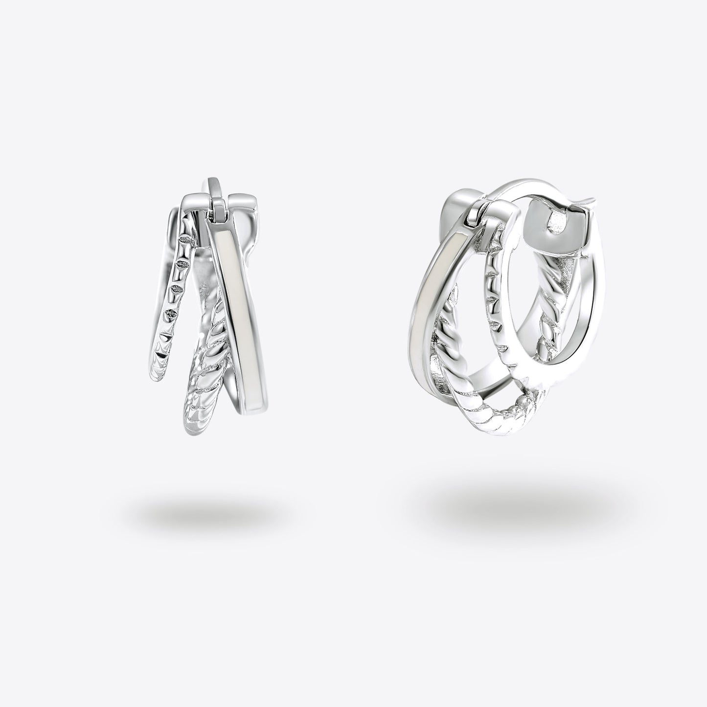 極簡·法式編織琺瑯耳環