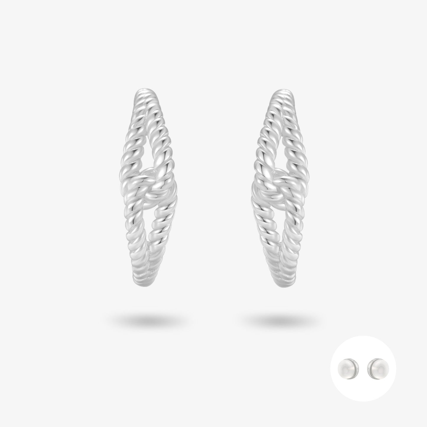 極簡·織光麻花耳環