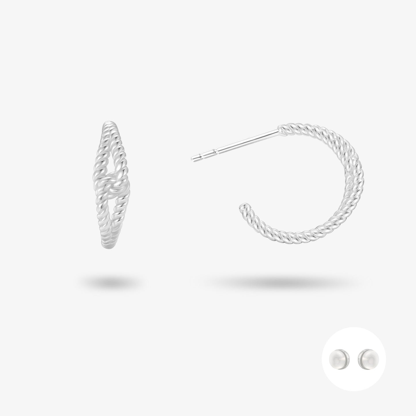 極簡·織光麻花耳環