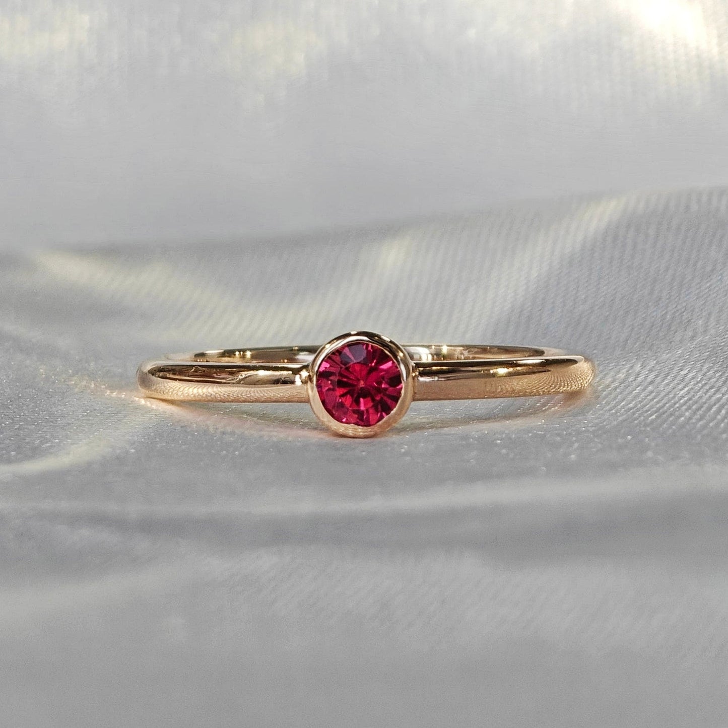 Rose Red Spinel Polished Ring(Available Now)