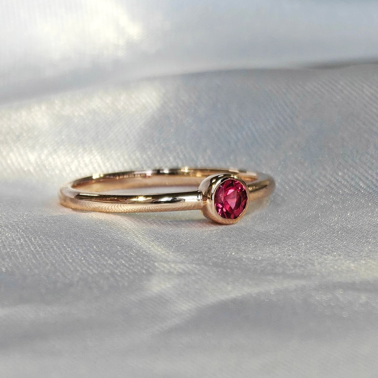 Rose Red Spinel Polished Ring(Available Now)