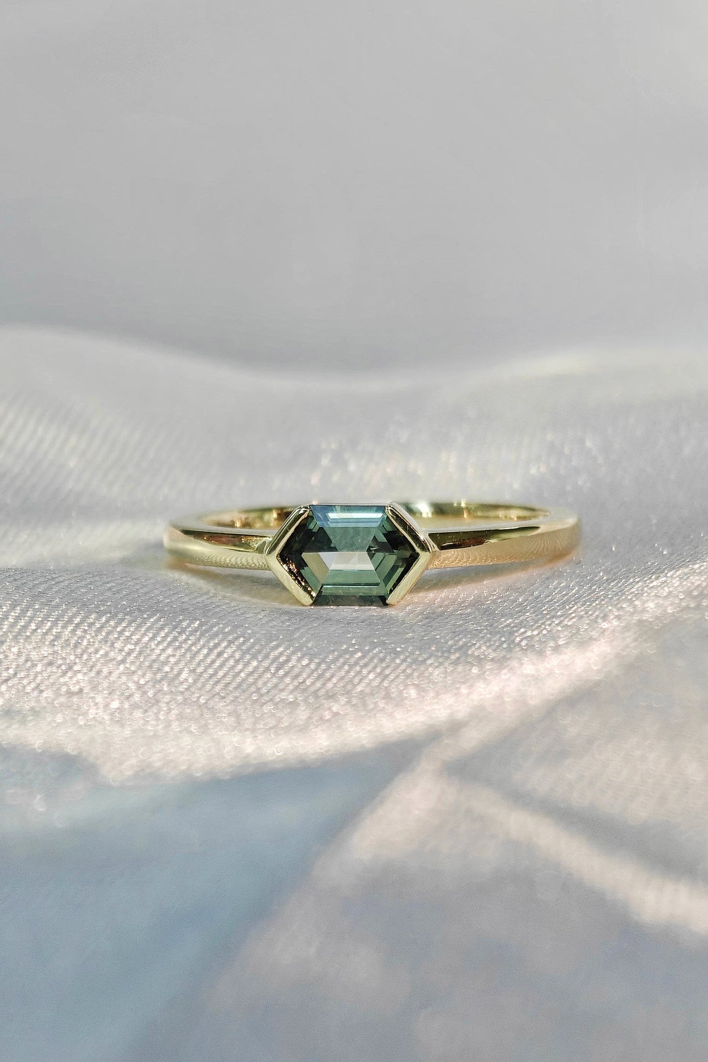 Turquoise Sapphire Polished Ring