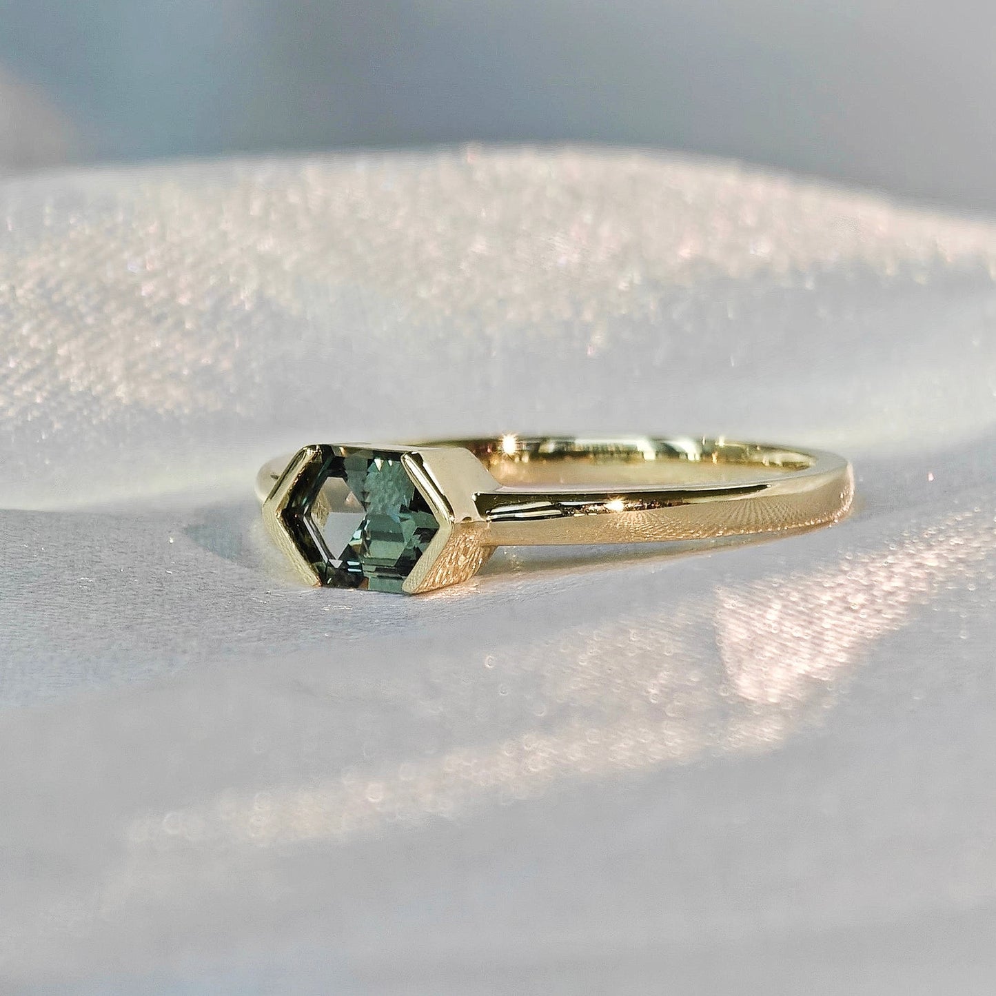 Turquoise Sapphire Polished Ring