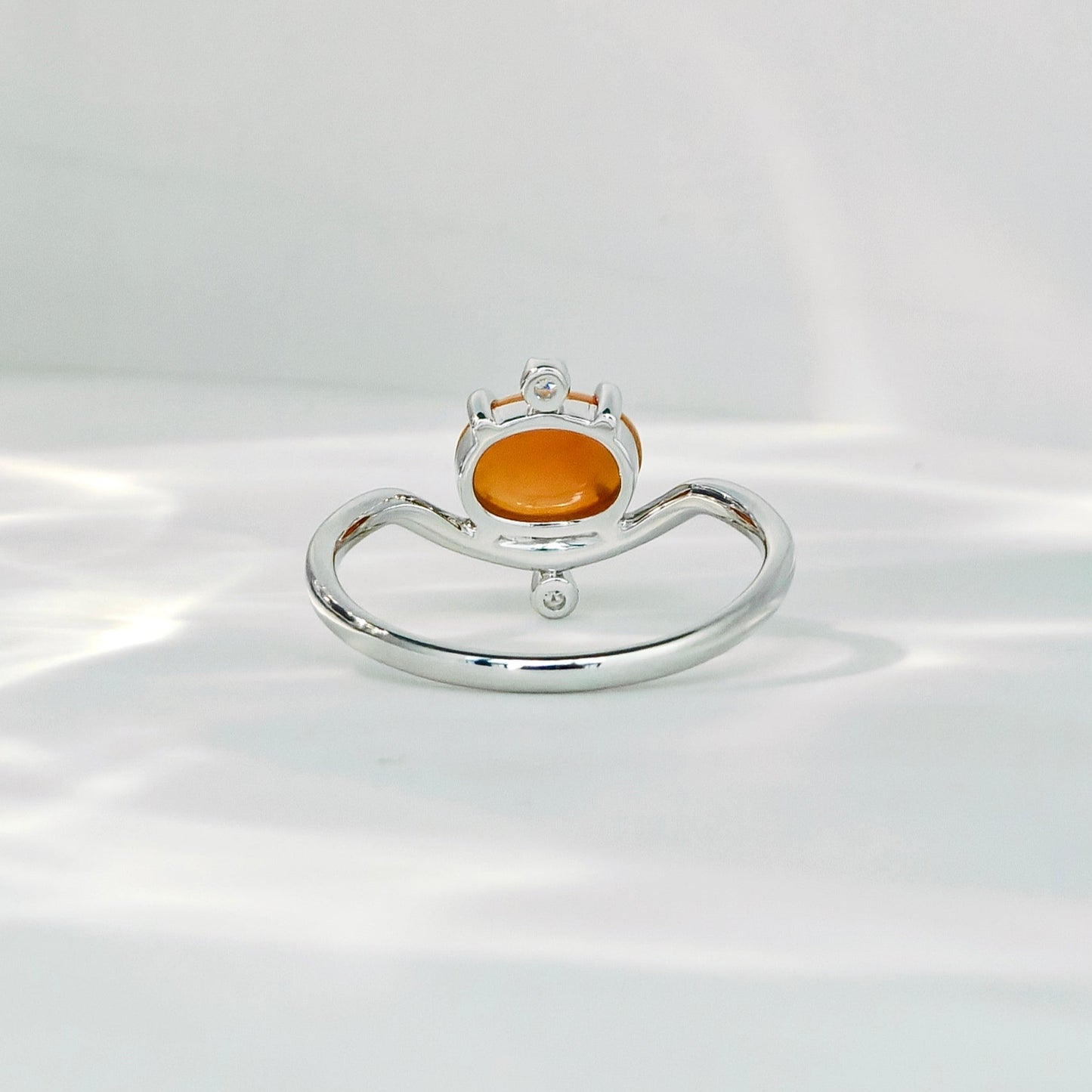 Oval Orange Opal Ring (Bespoke Model)