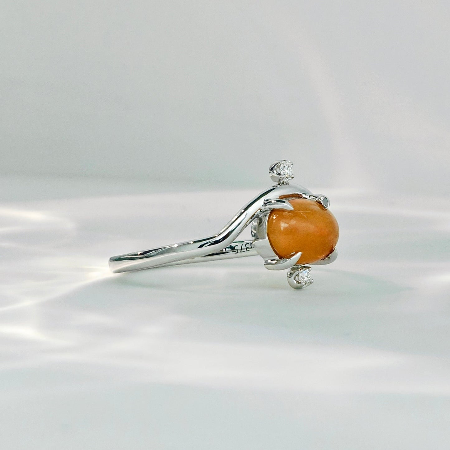 Oval Orange Opal Ring (Bespoke Model)