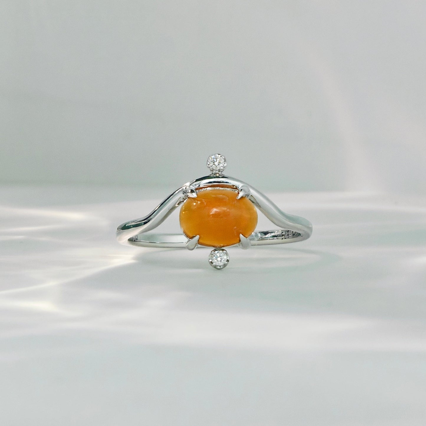 Oval Orange Opal Ring (Bespoke Model)