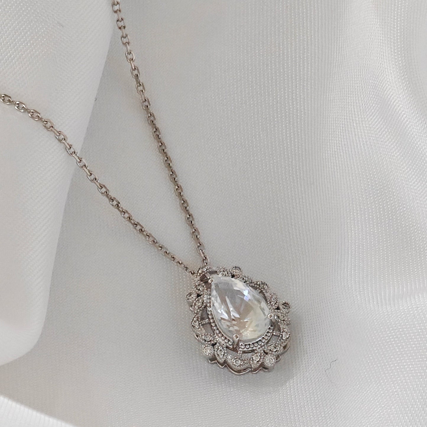 Pear Cut Moonstone Pendant Necklace (Bespoke Model)