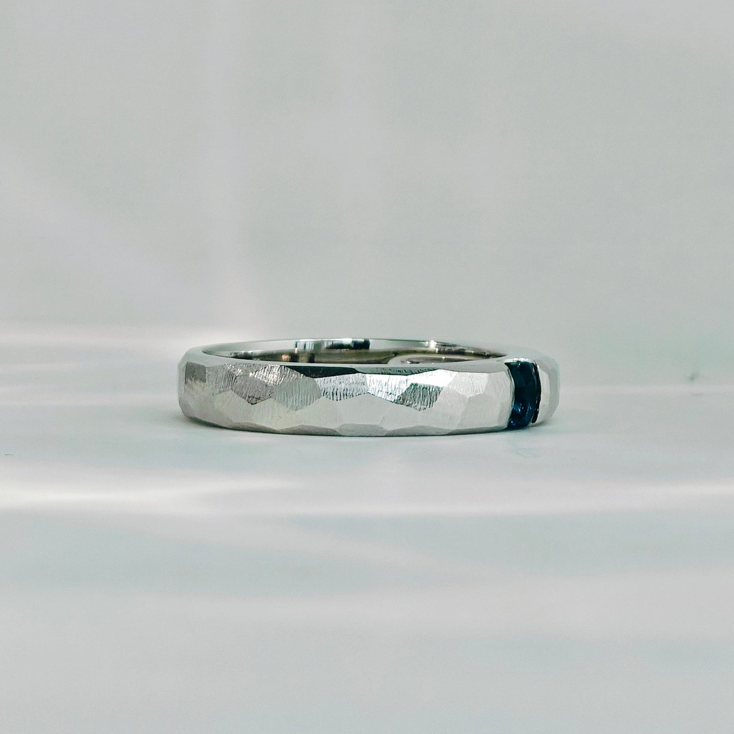 Spinel Hammer Texture Ring (Bespoke Model)
