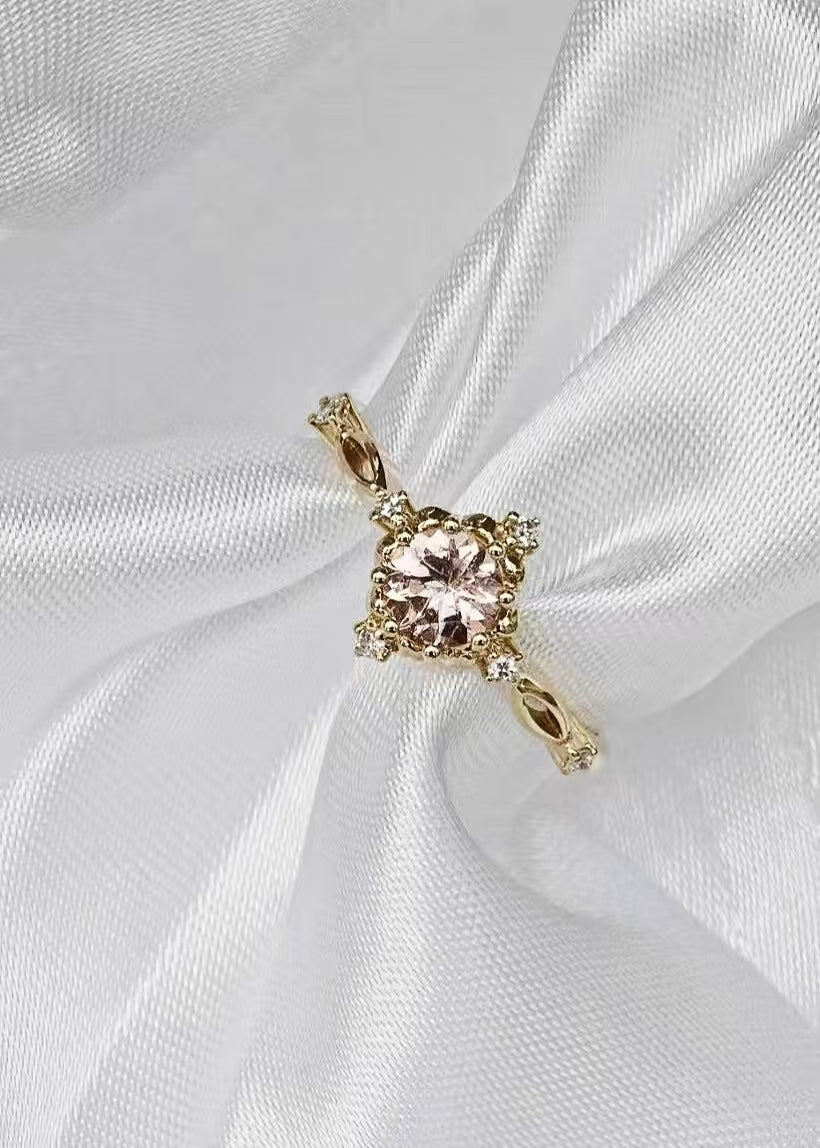 Light Pink Dragon Garnet Ring