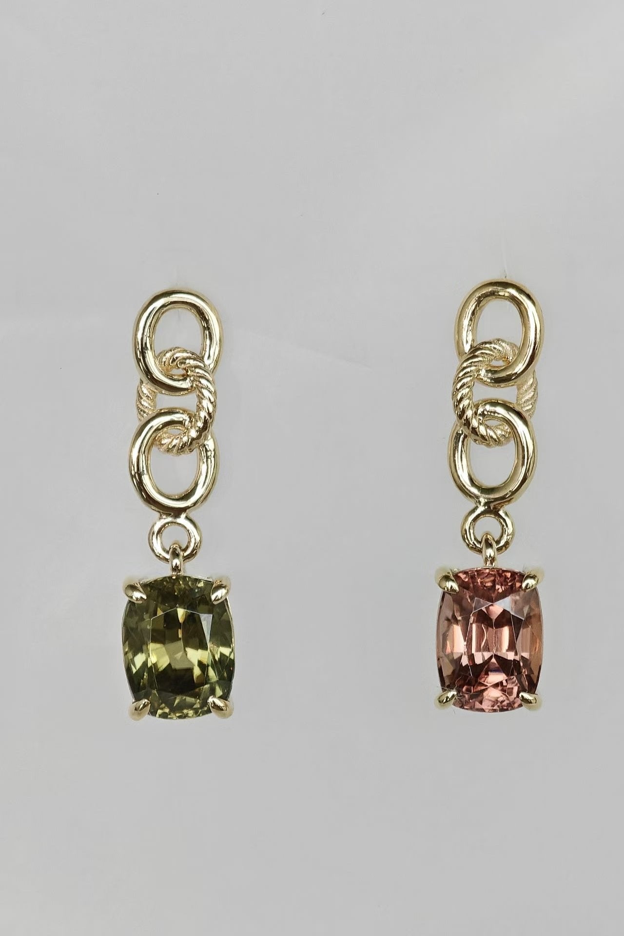 Cushion Cut Contrast Zirconia Earrings