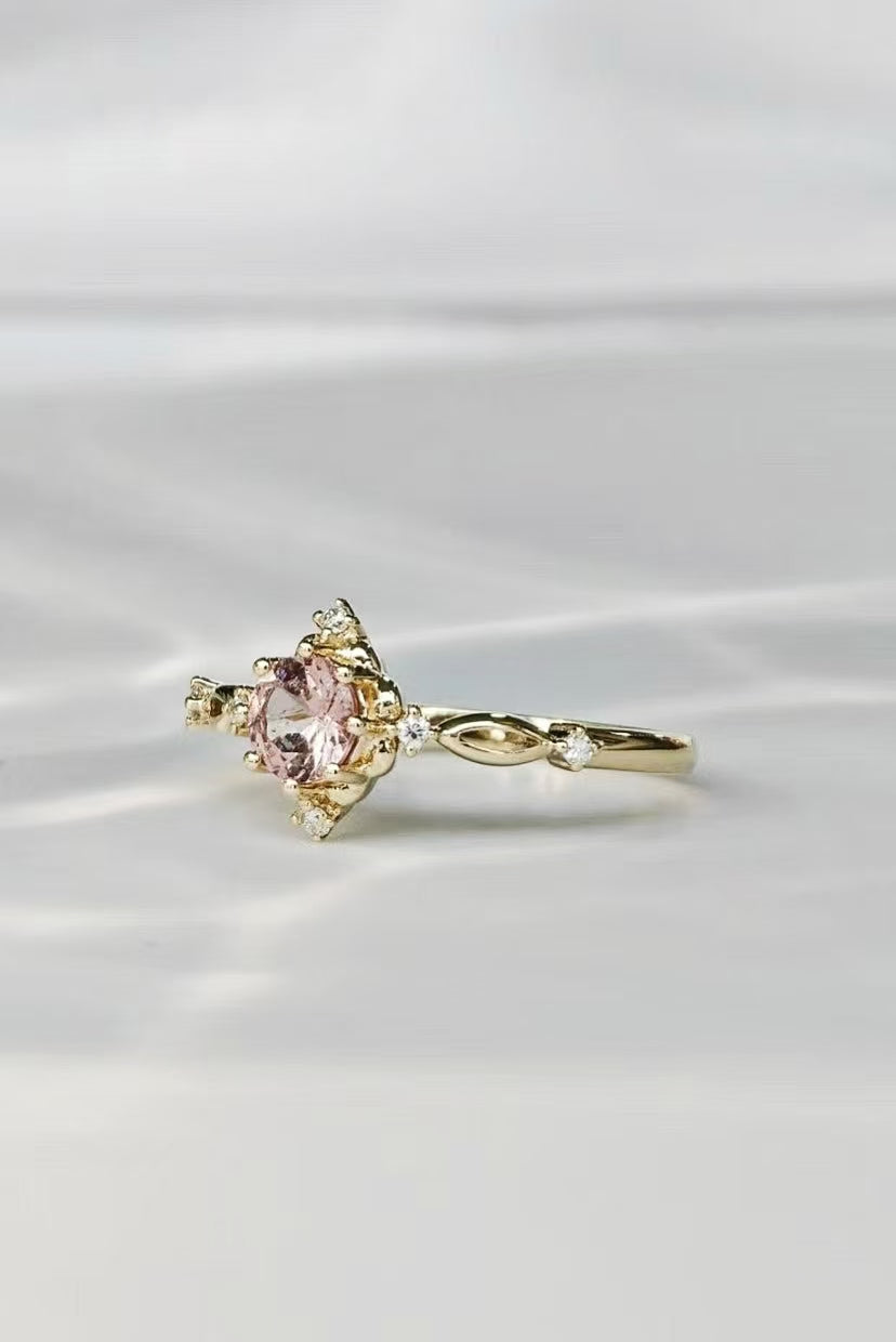 Light Pink Dragon Garnet Ring