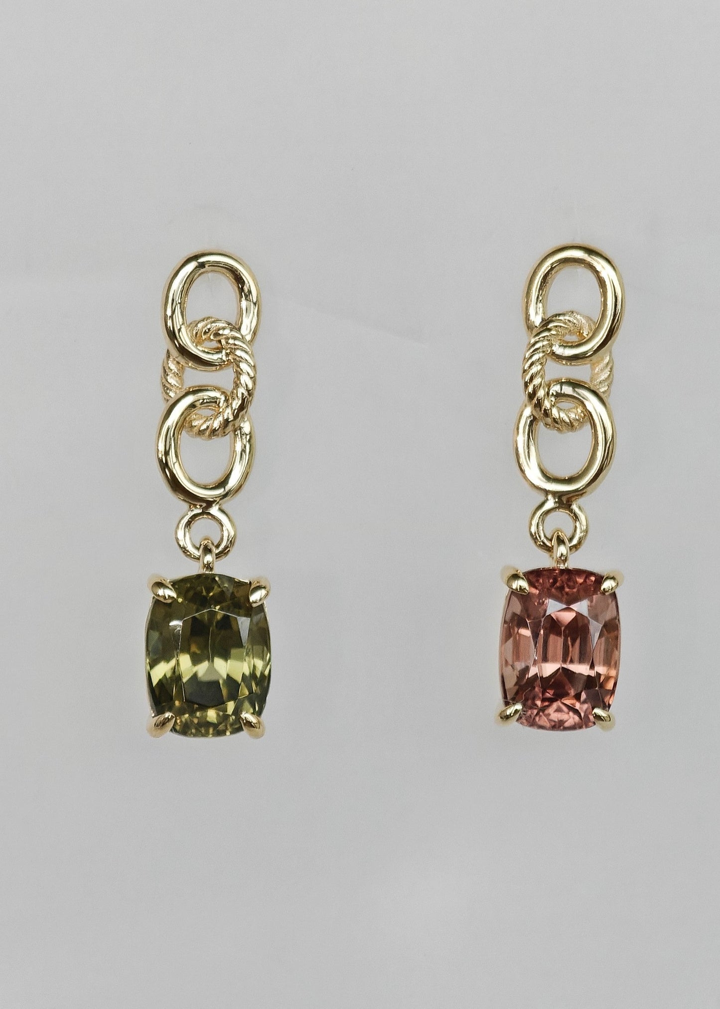 Cushion Cut Contrast Zirconia Earrings