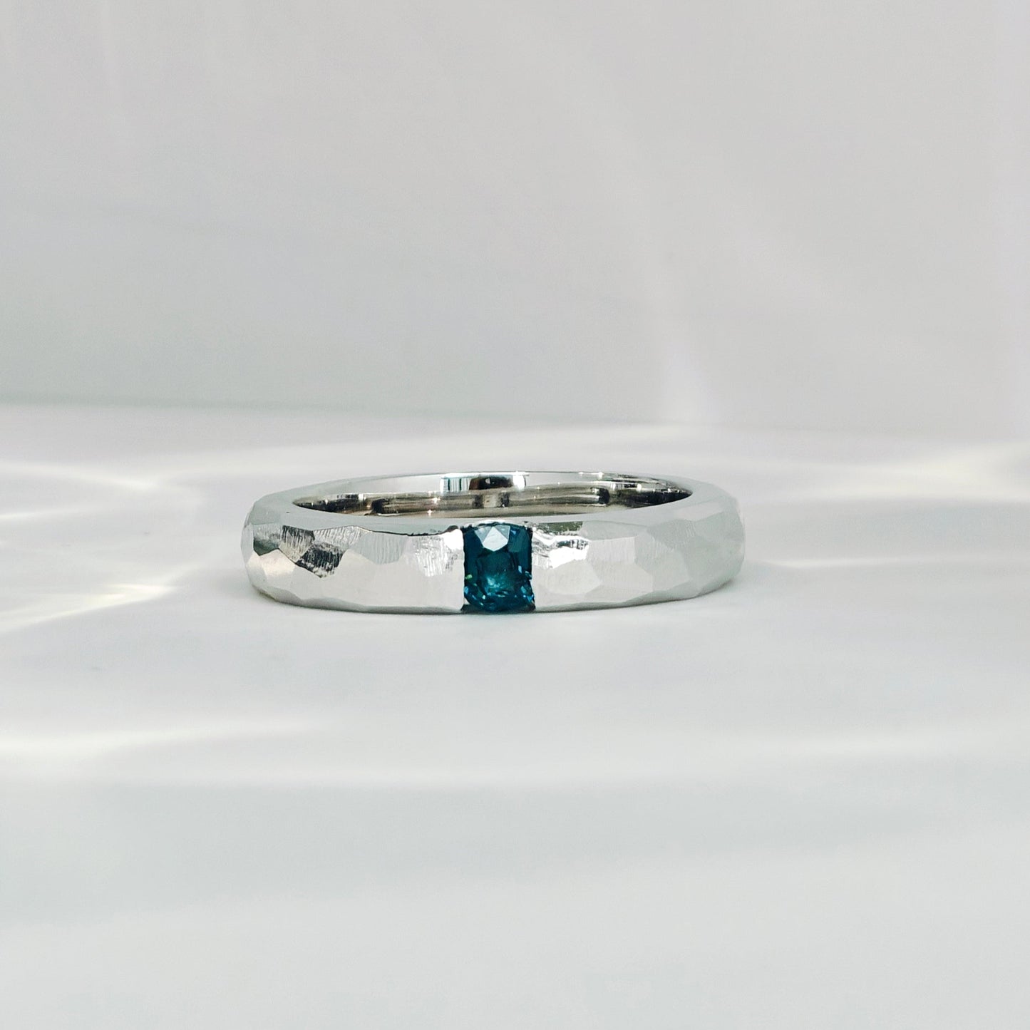 Spinel Hammer Texture Ring (Bespoke Model)