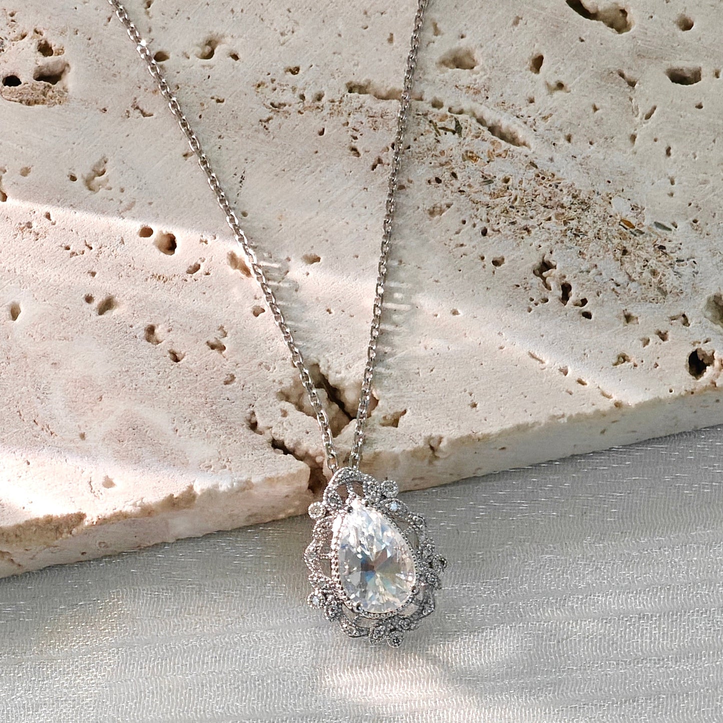 Pear Cut Moonstone Pendant Necklace (Bespoke Model)