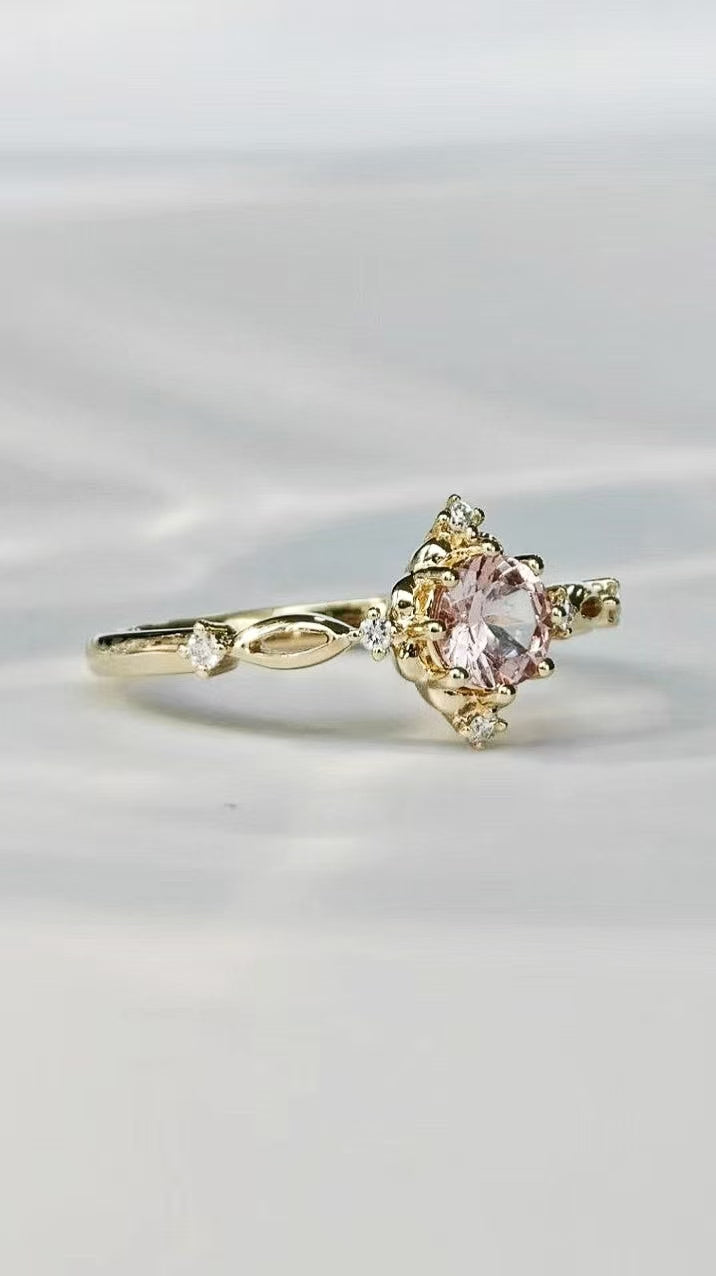Light Pink Dragon Garnet Ring