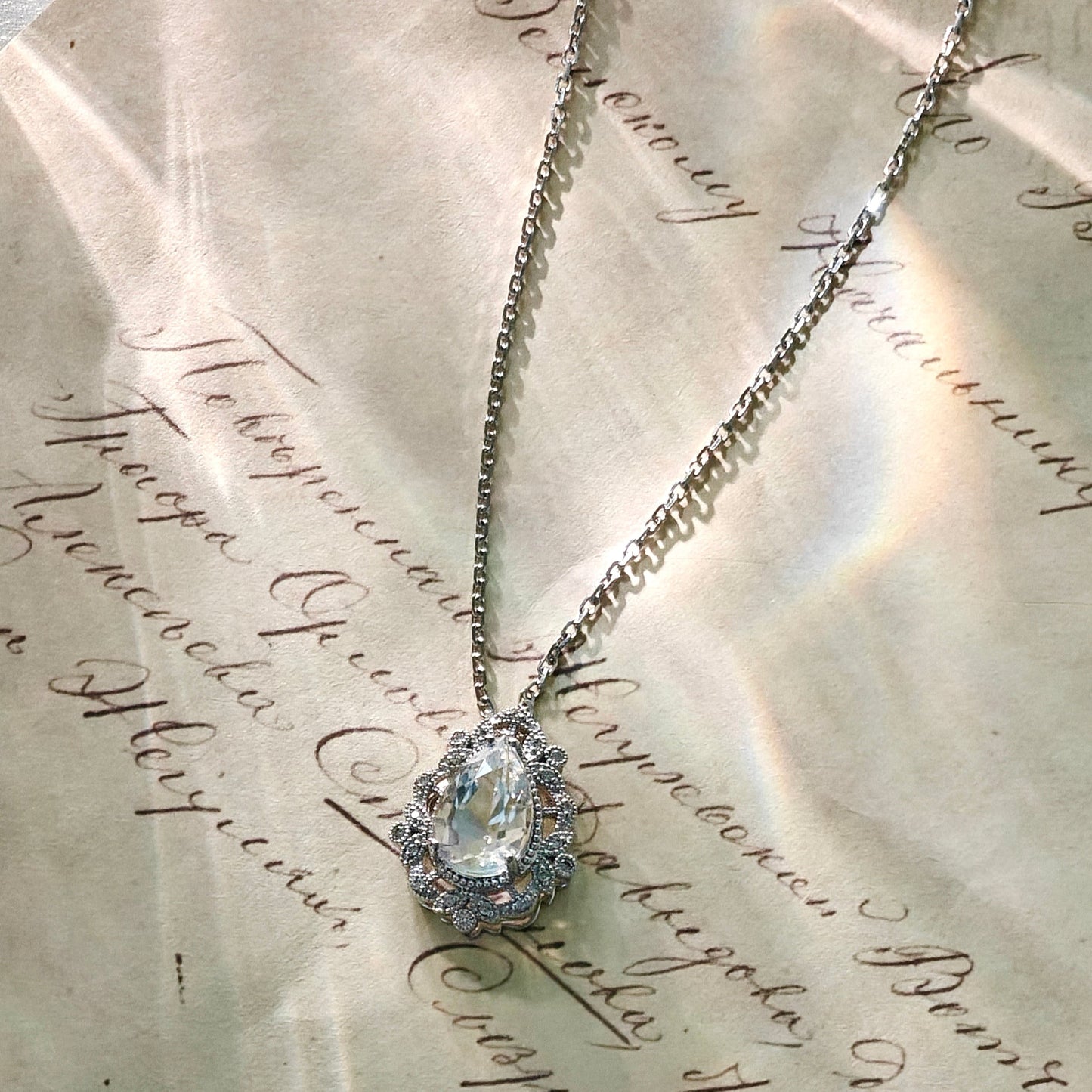Pear Cut Moonstone Pendant Necklace (Bespoke Model)