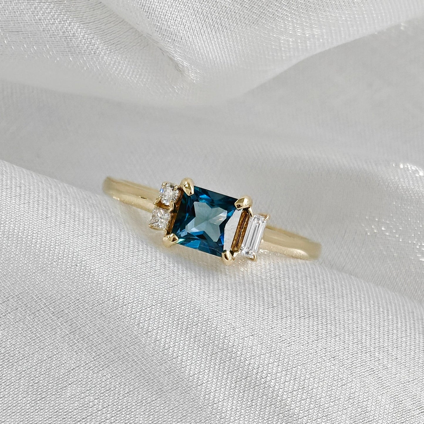 Square Brilliant Topaz Engagement Ring (Bespoke Model)