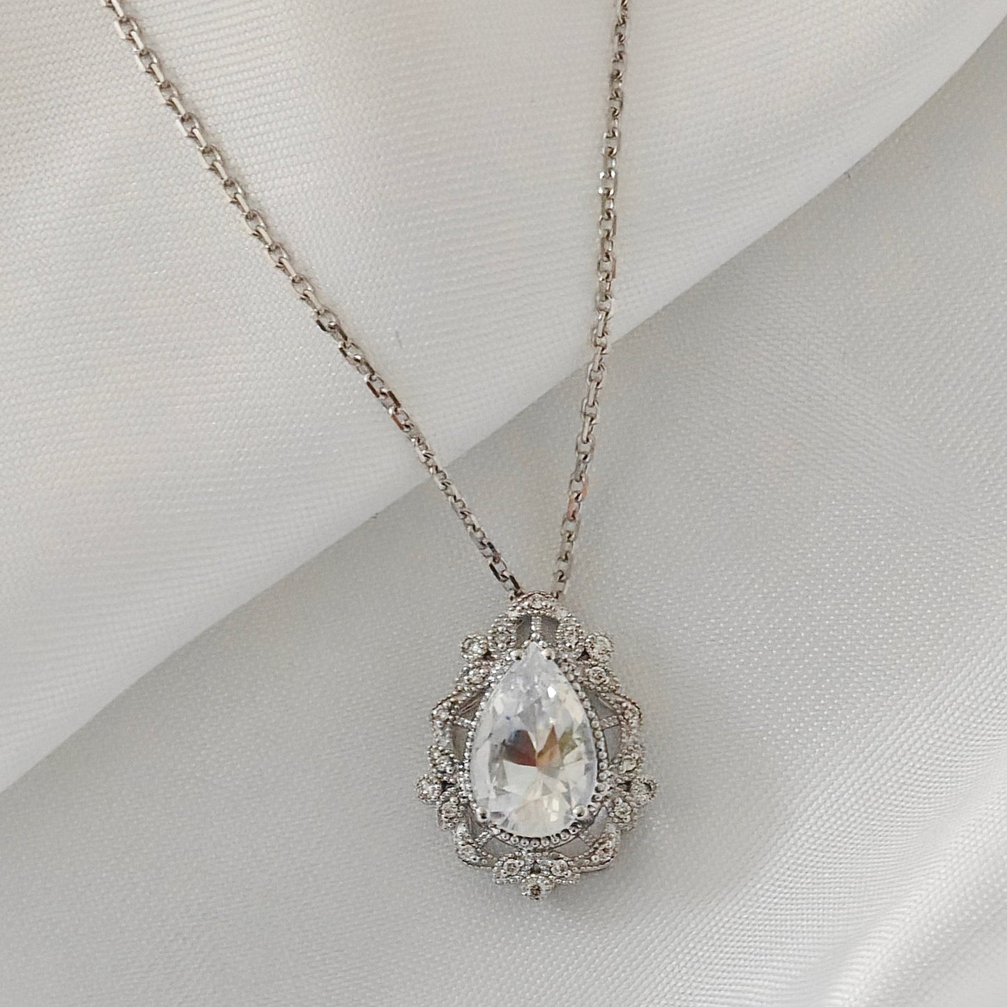 Pear Cut Moonstone Pendant Necklace (Bespoke Model)
