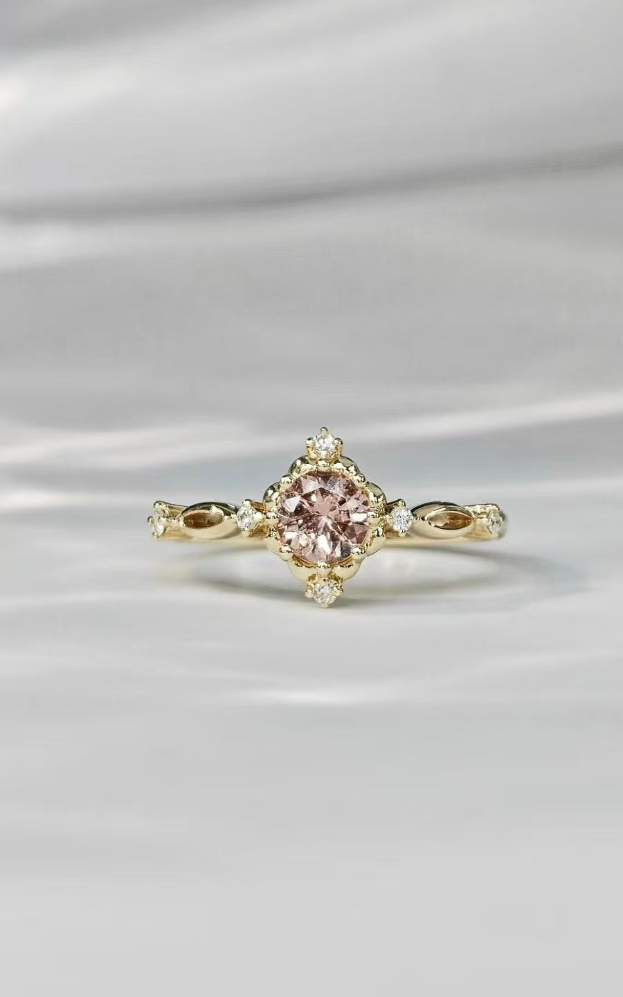 Light Pink Dragon Garnet Ring