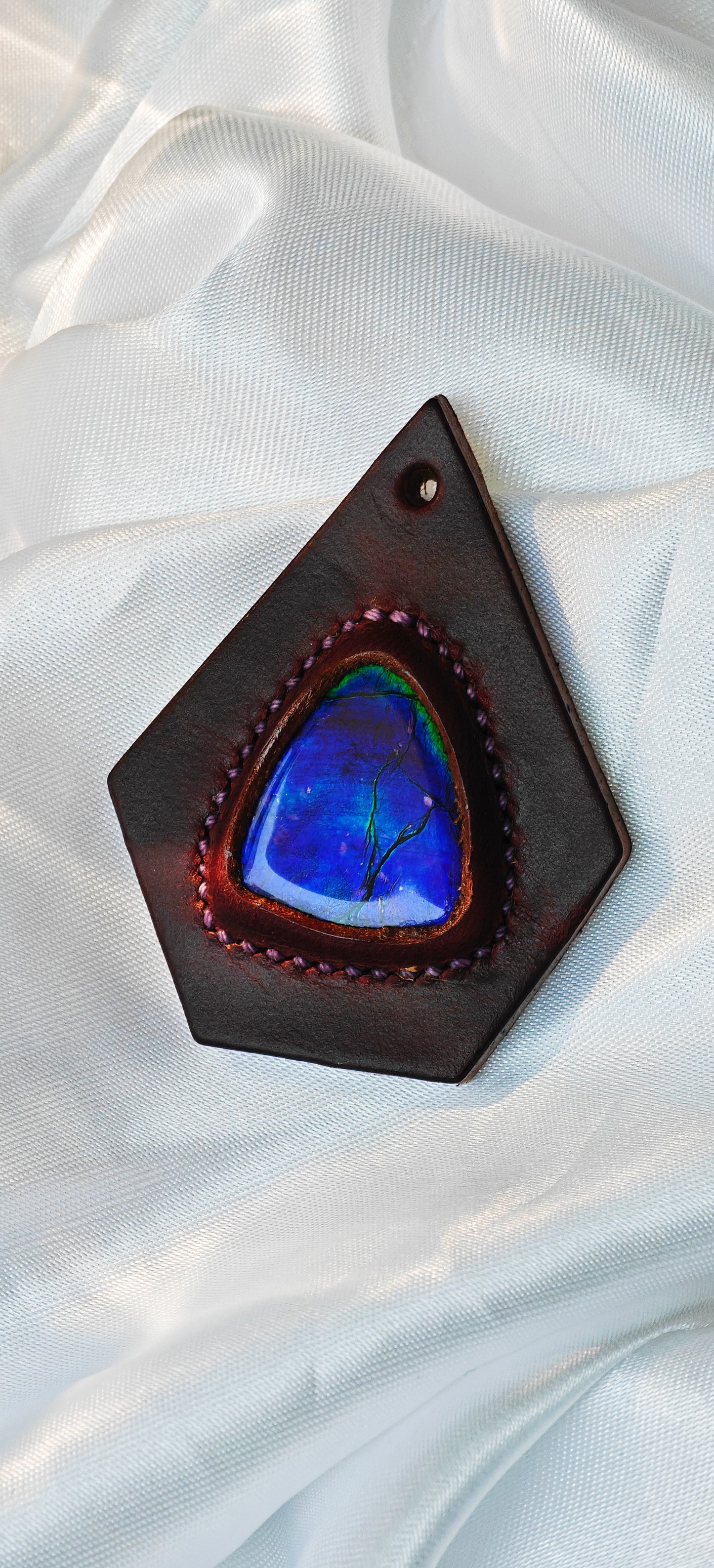 The Secret Realm of Purple Ling - Horween Oil Wax Leather, Unlocking the Eternal Mystery of Ammolite(Limited Sale)
