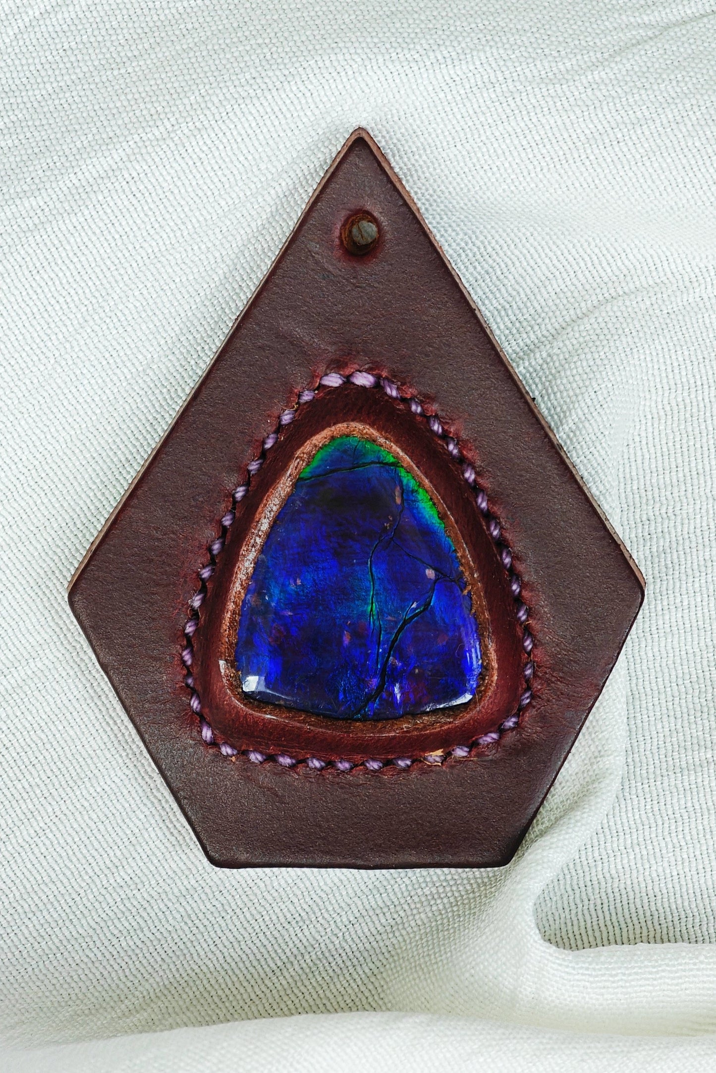 The Secret Realm of Purple Ling - Horween Oil Wax Leather, Unlocking the Eternal Mystery of Ammolite(Limited Sale)