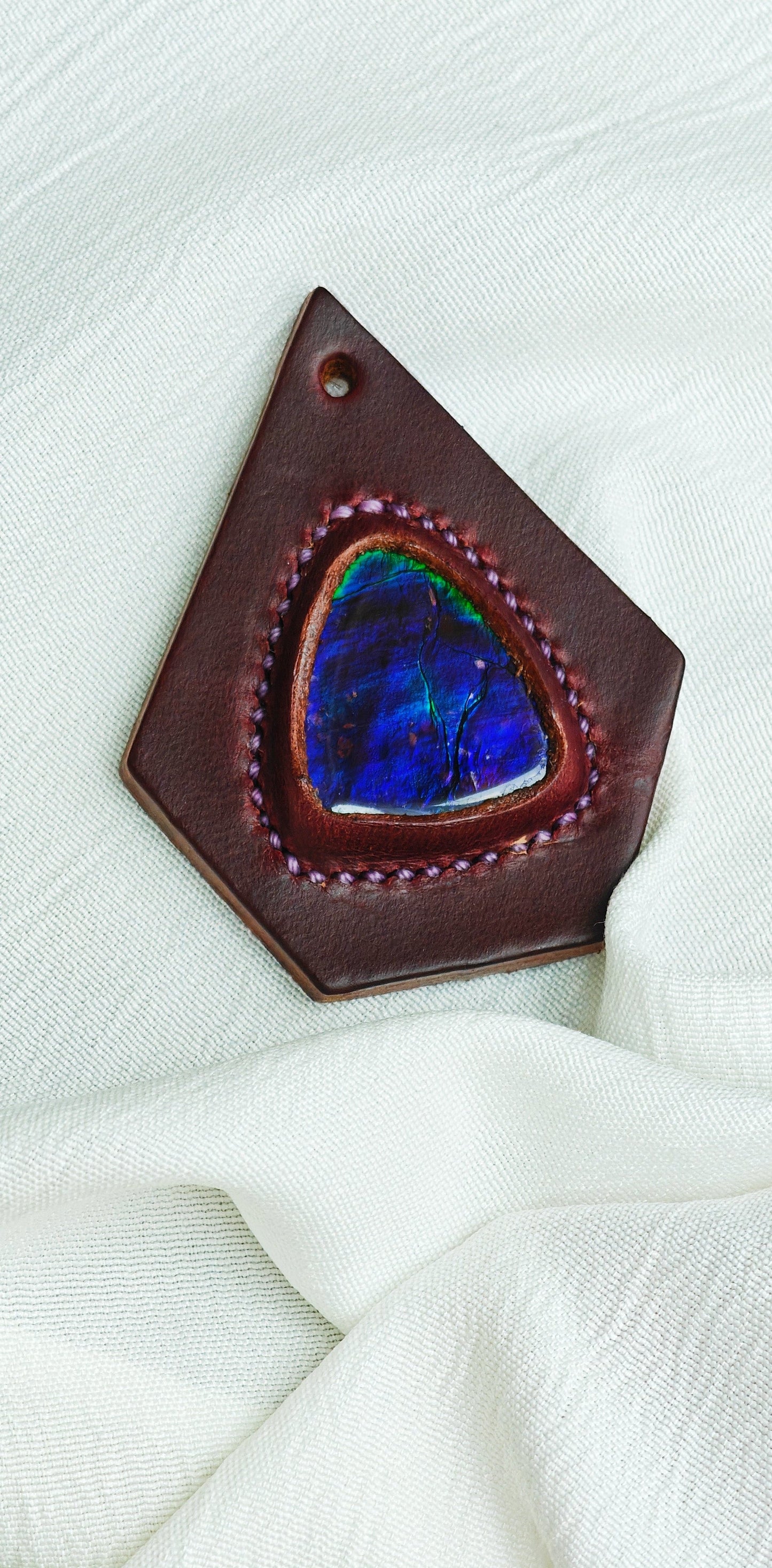 The Secret Realm of Purple Ling - Horween Oil Wax Leather, Unlocking the Eternal Mystery of Ammolite(Limited Sale)