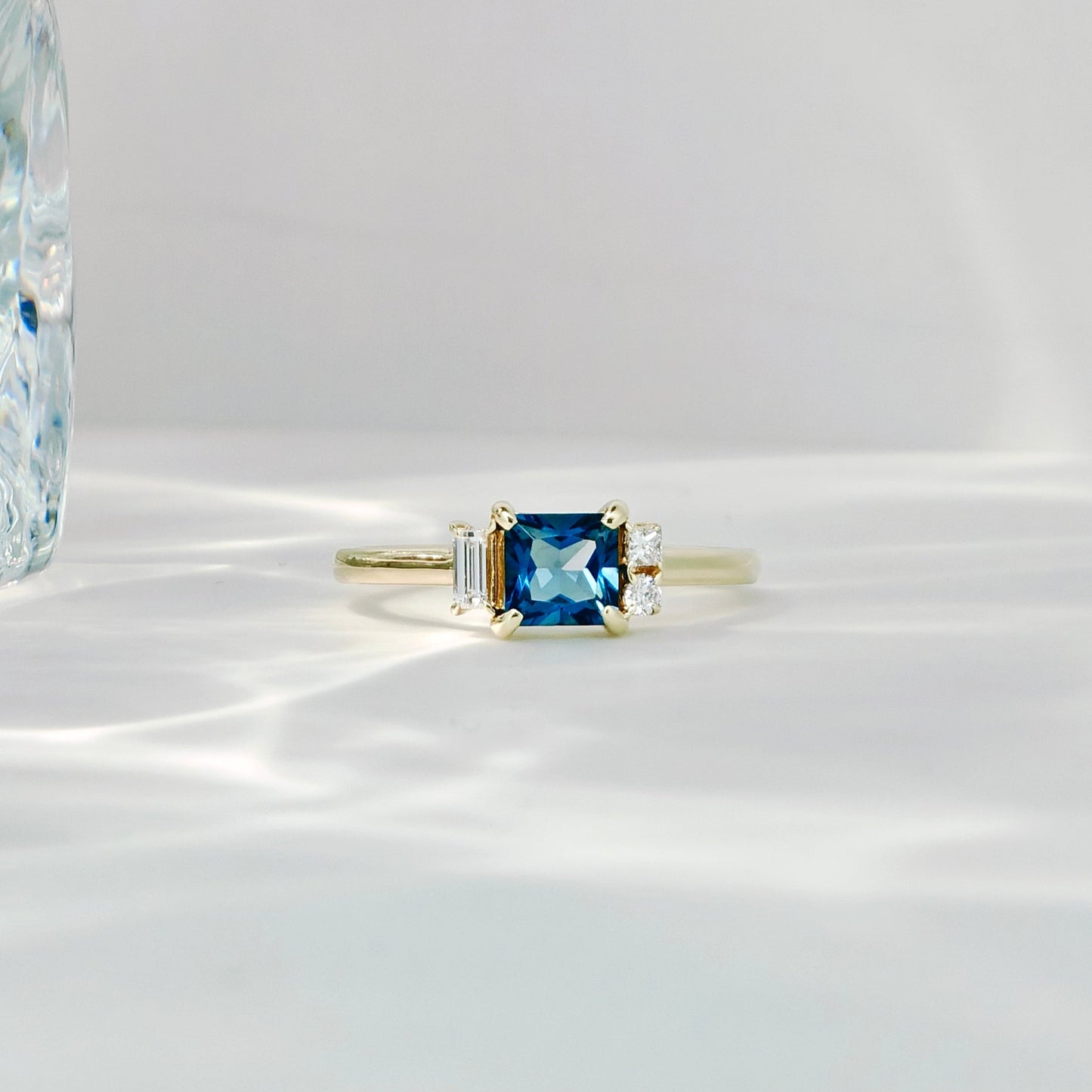 Square Brilliant Topaz Engagement Ring (Bespoke Model)