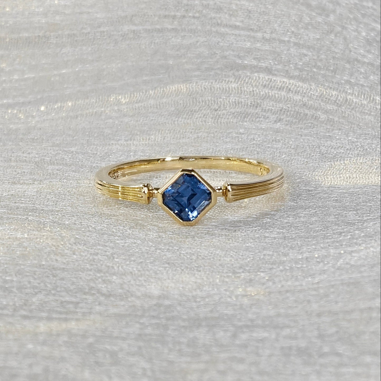 Asscher Blue Sapphire Ring (Bespoke Models)