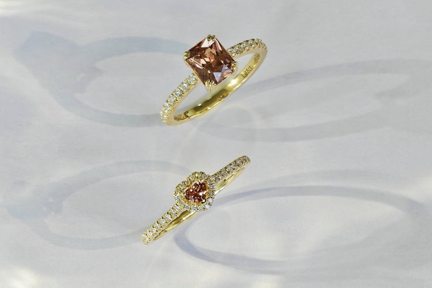 Light Orange Zircon Polished Ring(Available Now)