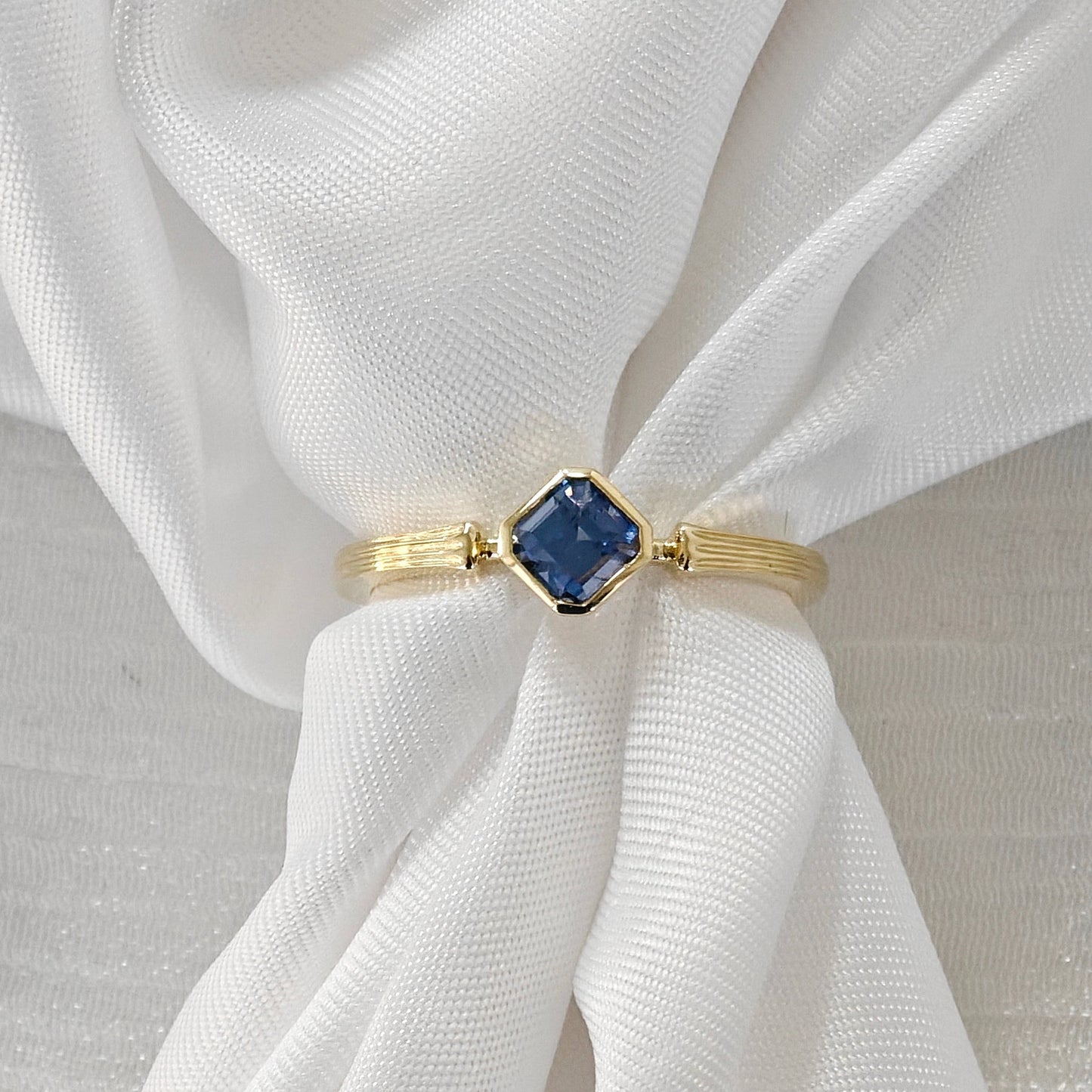 Asscher Blue Sapphire Ring (Bespoke Models)