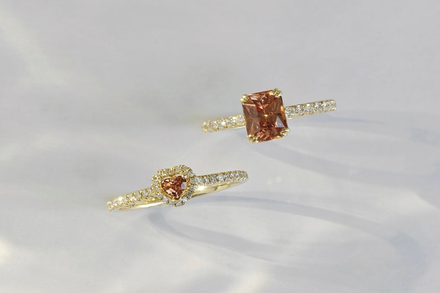 Light Orange Zircon Polished Ring(Available Now)
