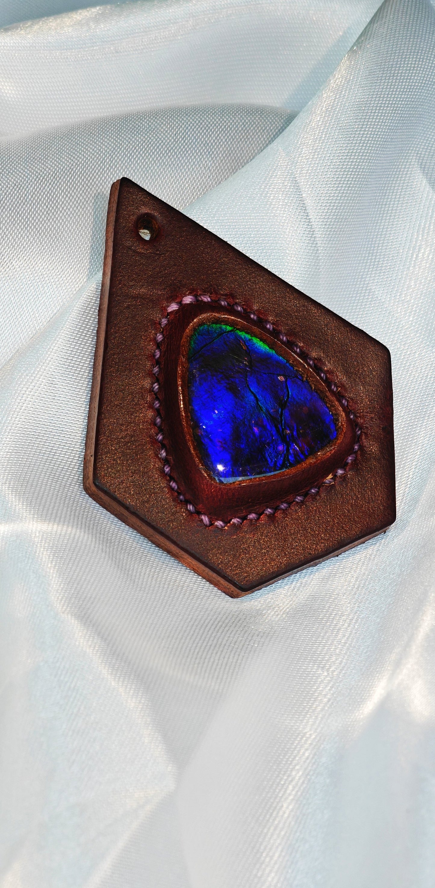 The Secret Realm of Purple Ling - Horween Oil Wax Leather, Unlocking the Eternal Mystery of Ammolite(Limited Sale)