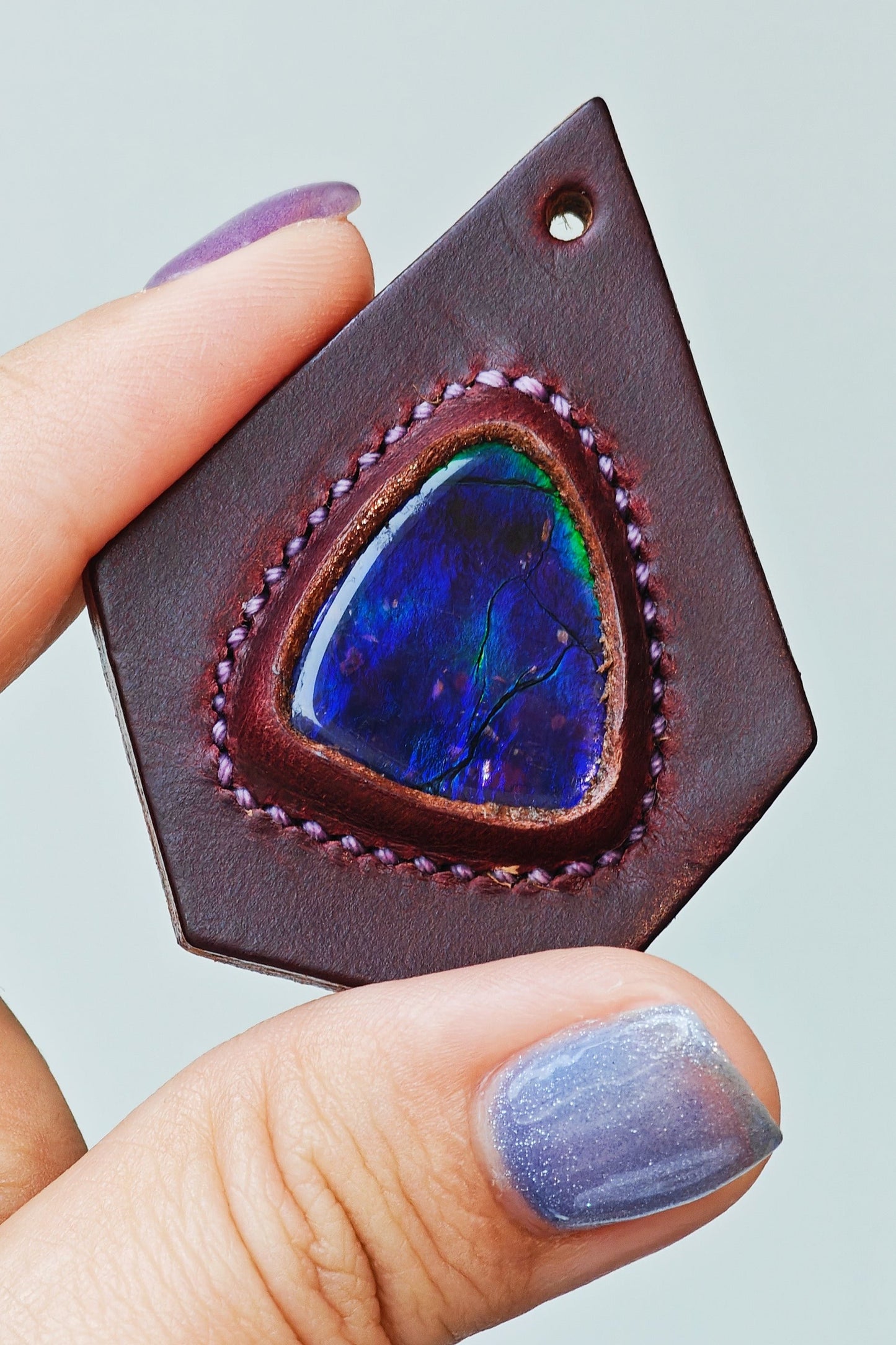 The Secret Realm of Purple Ling - Horween Oil Wax Leather, Unlocking the Eternal Mystery of Ammolite(Limited Sale)