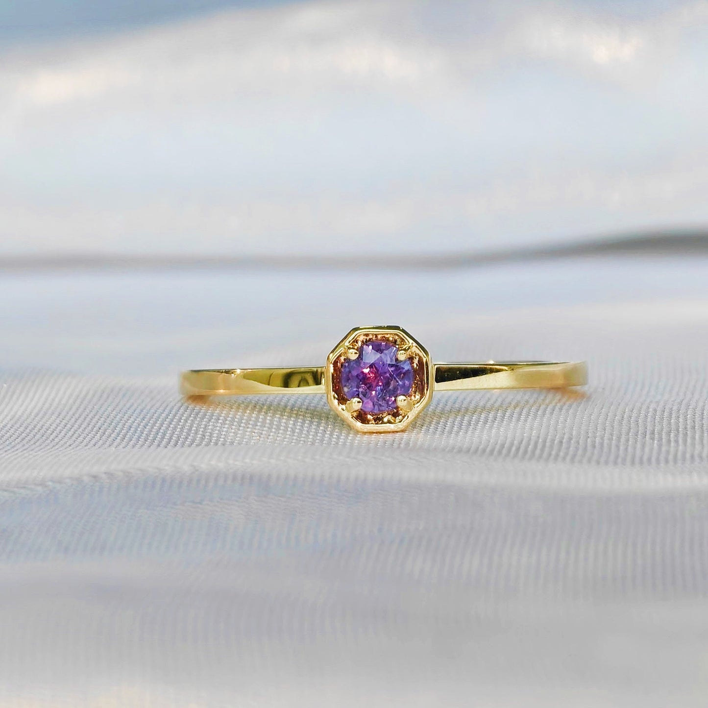 Purple Sapphire Polished Ring(Available Now)