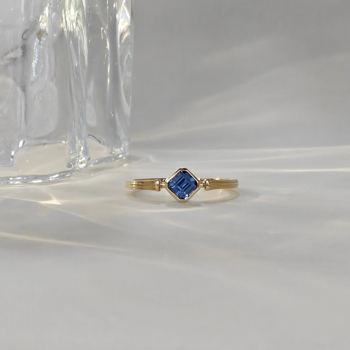 Asscher Blue Sapphire Ring (Bespoke Models)