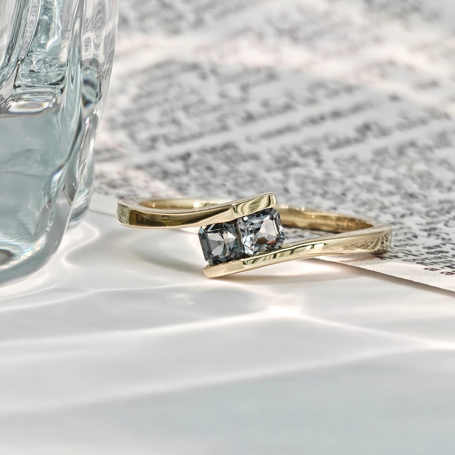 Le Bijoux Asscher Cut Spinel Engagement Ring