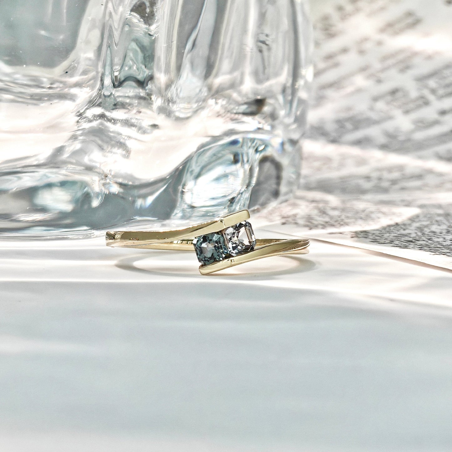 Le Bijoux Asscher Cut Spinel Engagement Ring