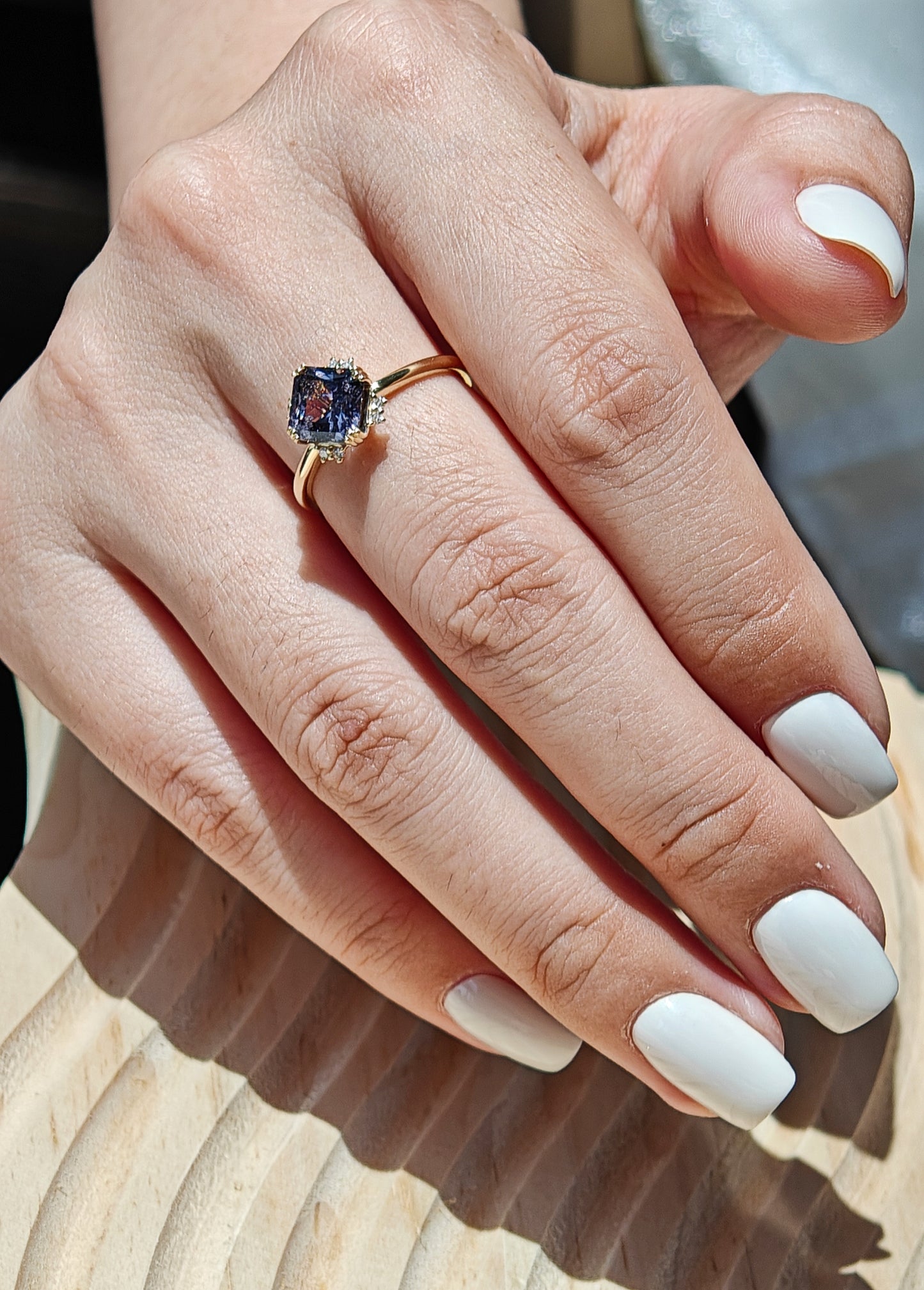 Asscher Cut Black Spinel Engagement Ring Wedding Ring
