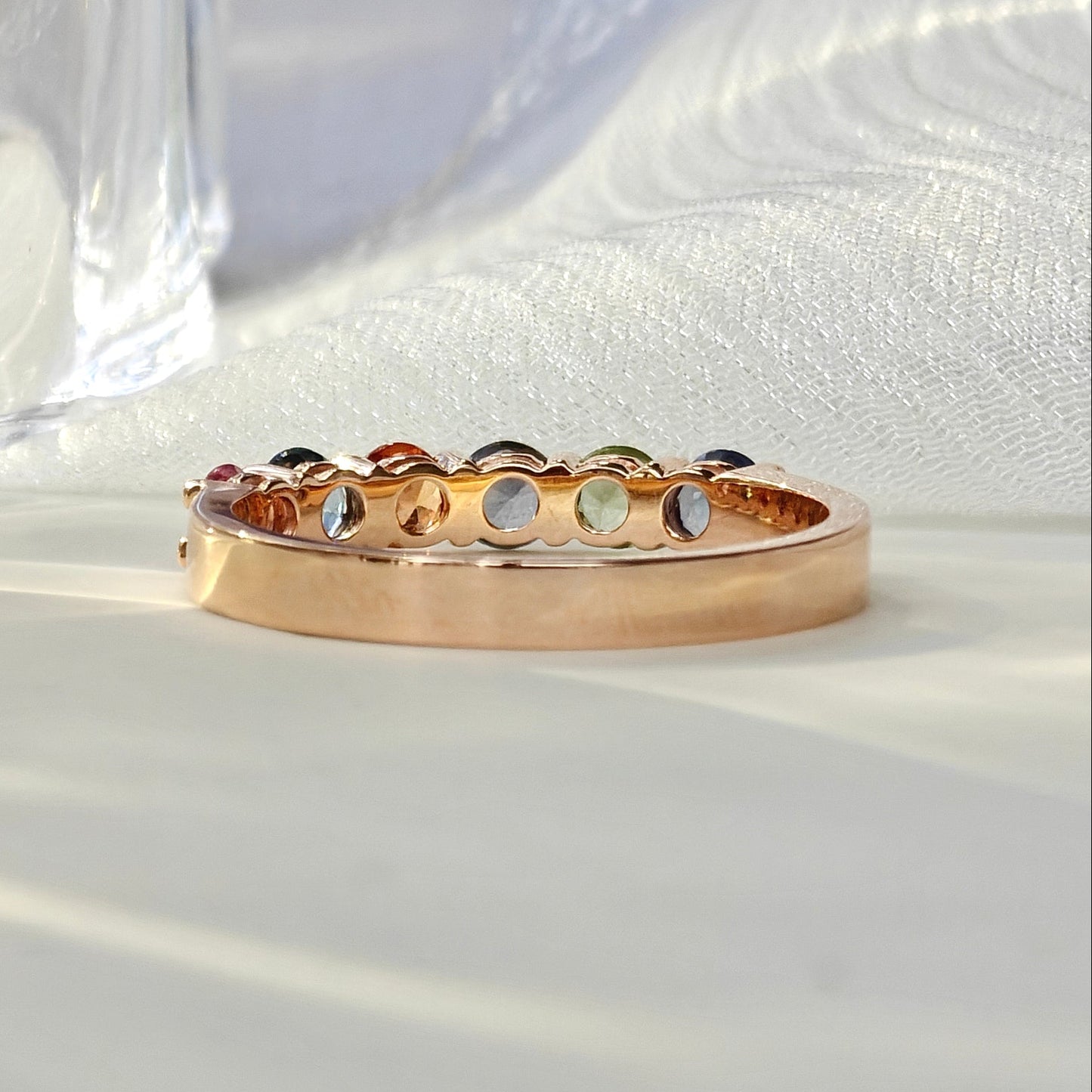 Multicolored Sapphire Rose Gold Ring