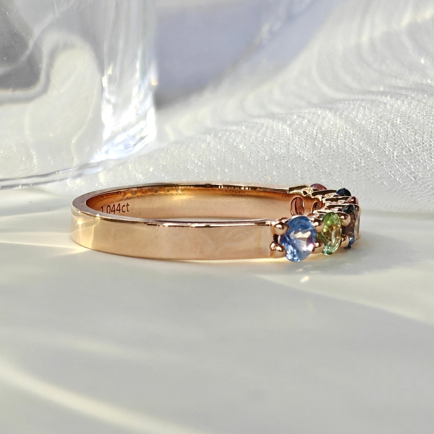 Multicolored Sapphire Rose Gold Ring