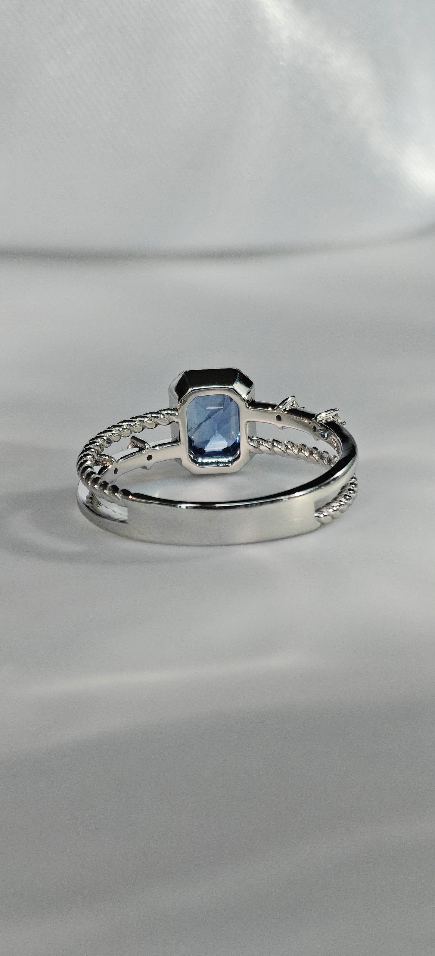 Radiant Cut Blue Cobalt Spinel Engagement Ring