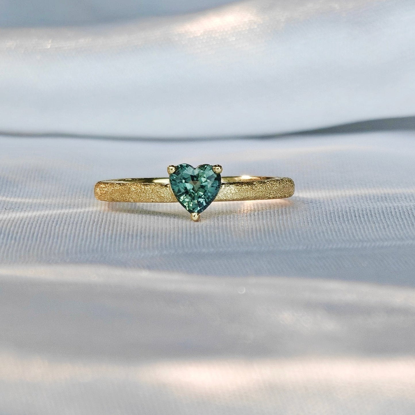 Heart Shaped Sapphire Sanding Finishing Ring(Available Now)