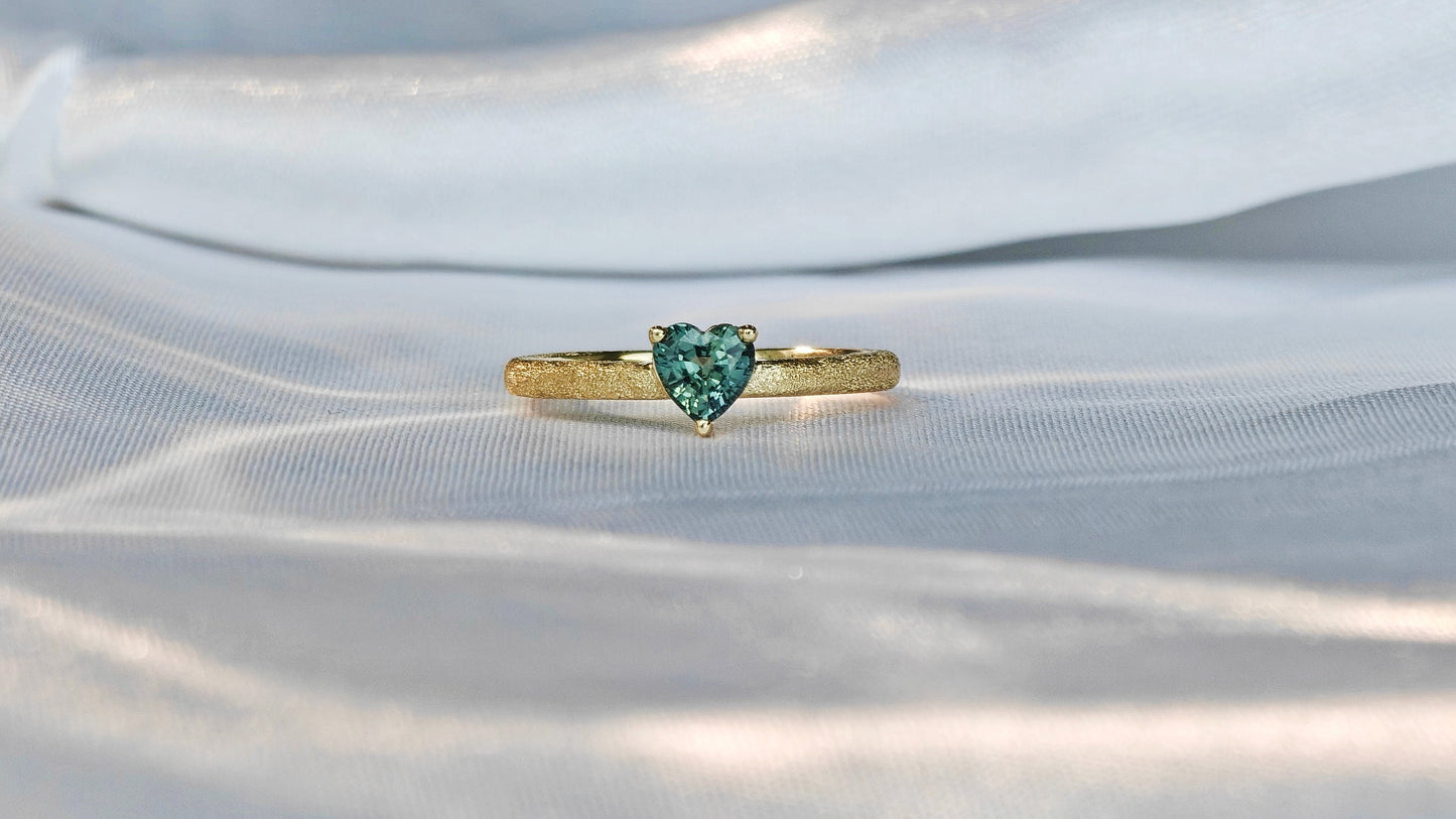 Heart Shaped Sapphire Sanding Finishing Ring(Available Now)
