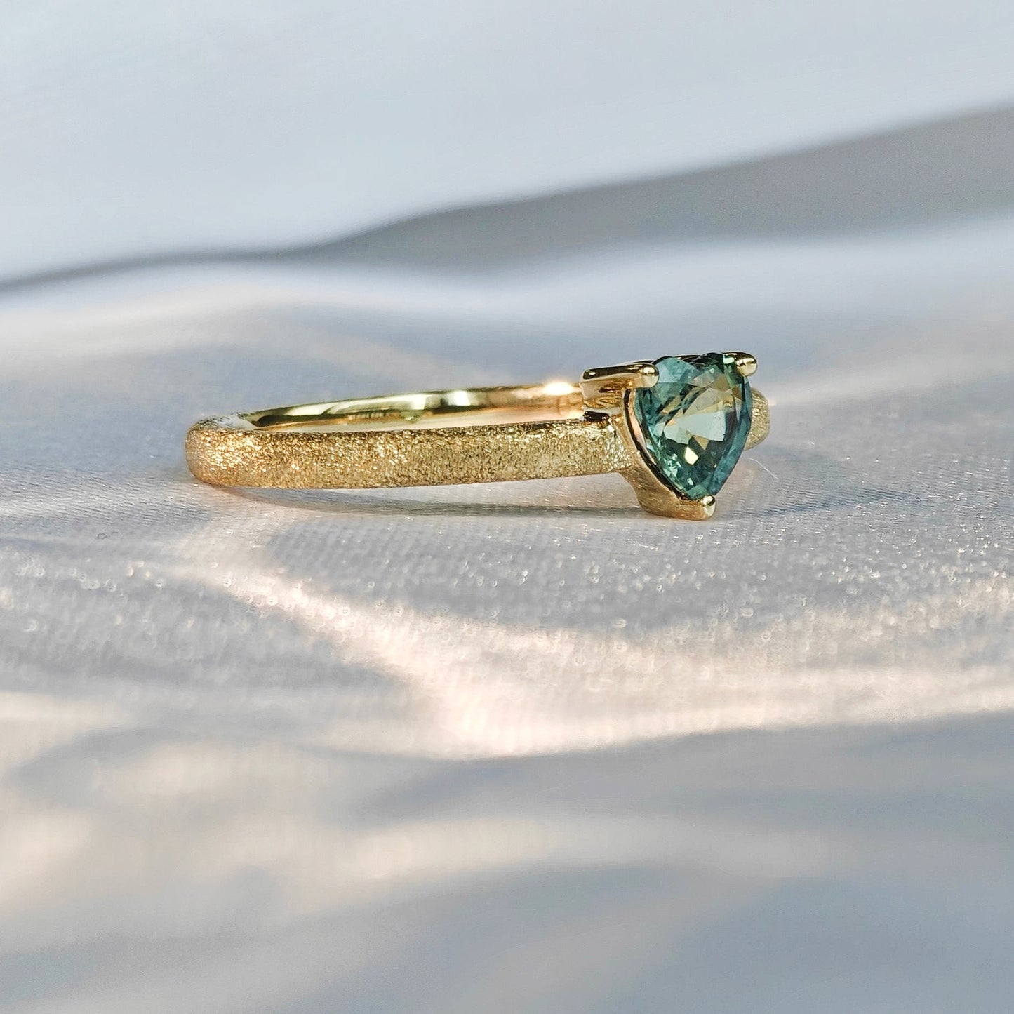 Heart Shaped Sapphire Sanding Finishing Ring(Available Now)