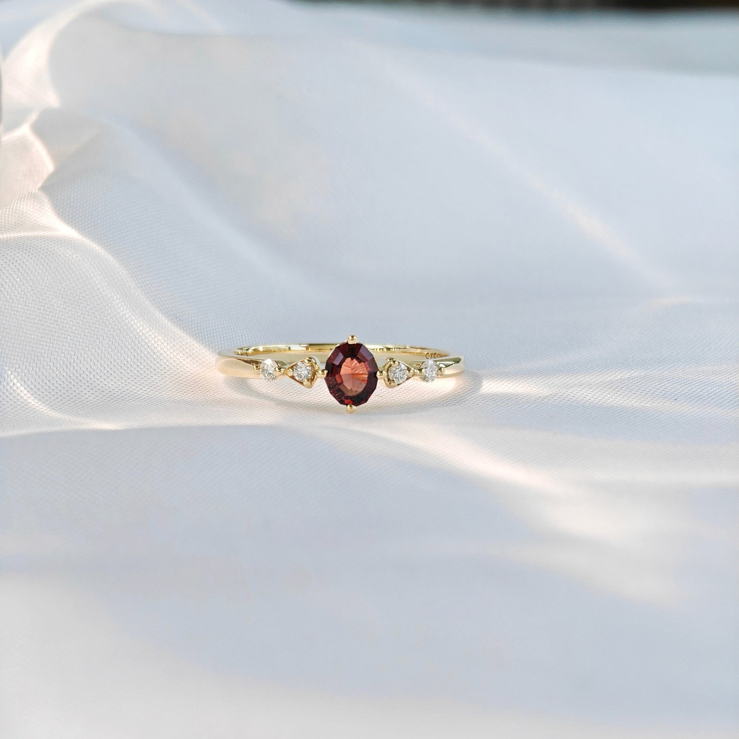 Round Red Spinel Polished Ring(Available Now)