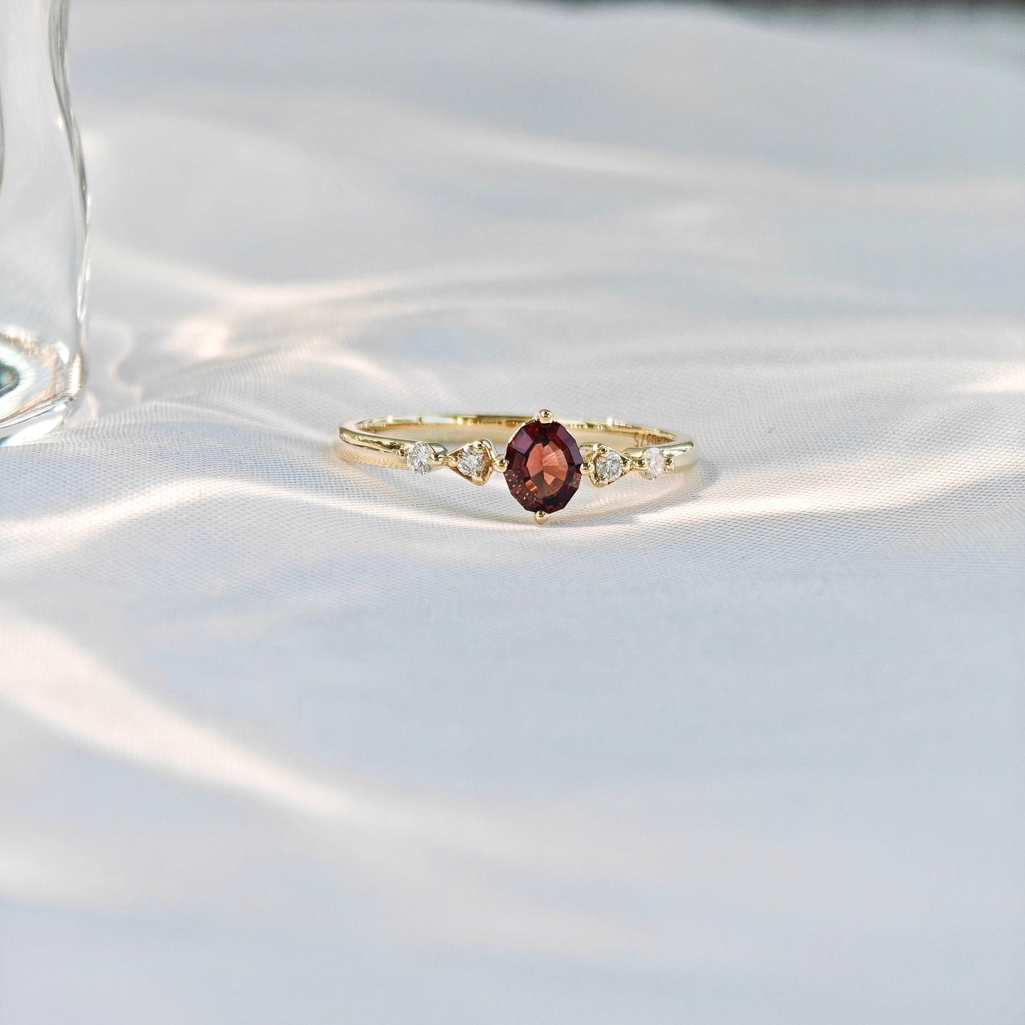 Round Red Spinel Polished Ring(Available Now)