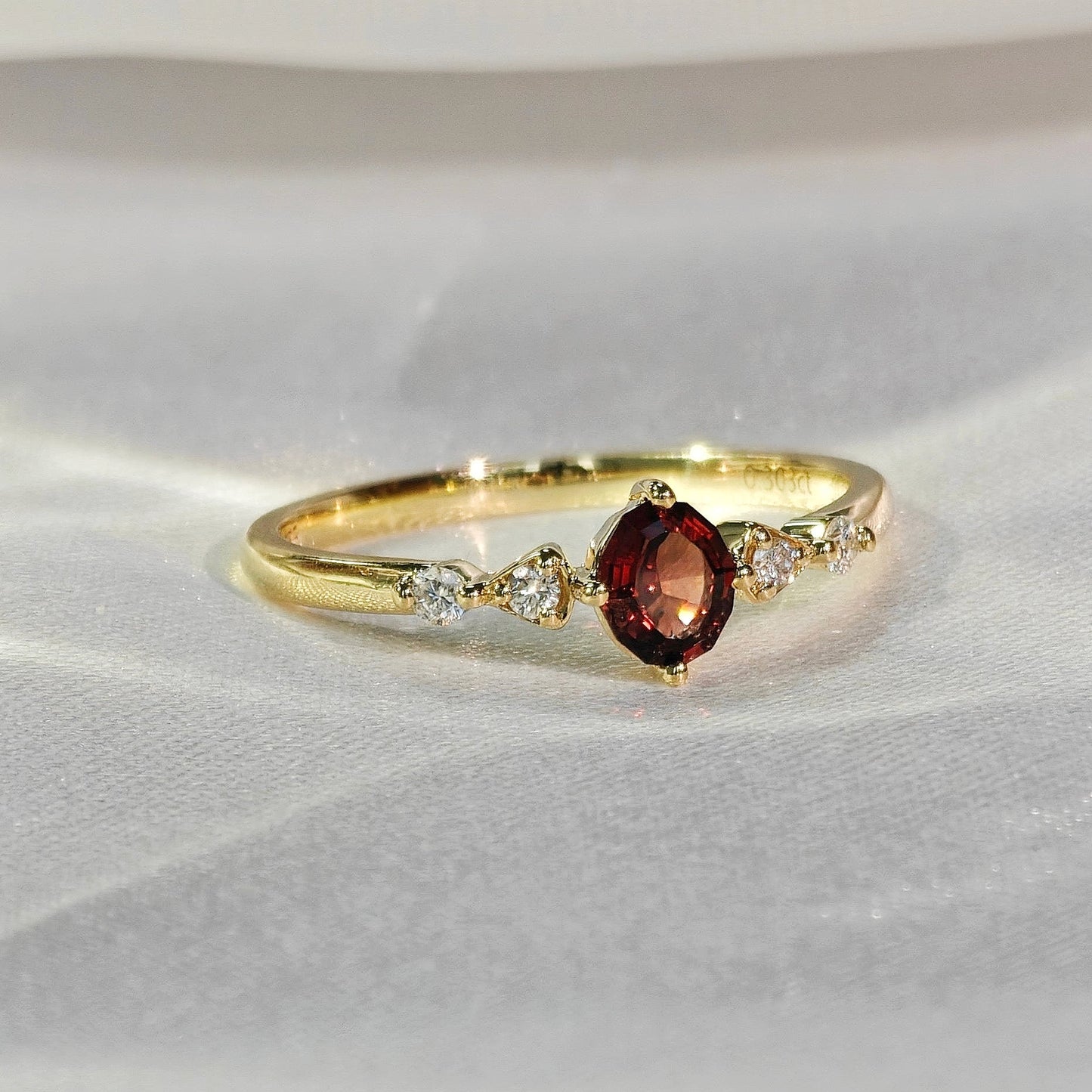 Round Red Spinel Polished Ring(Available Now)