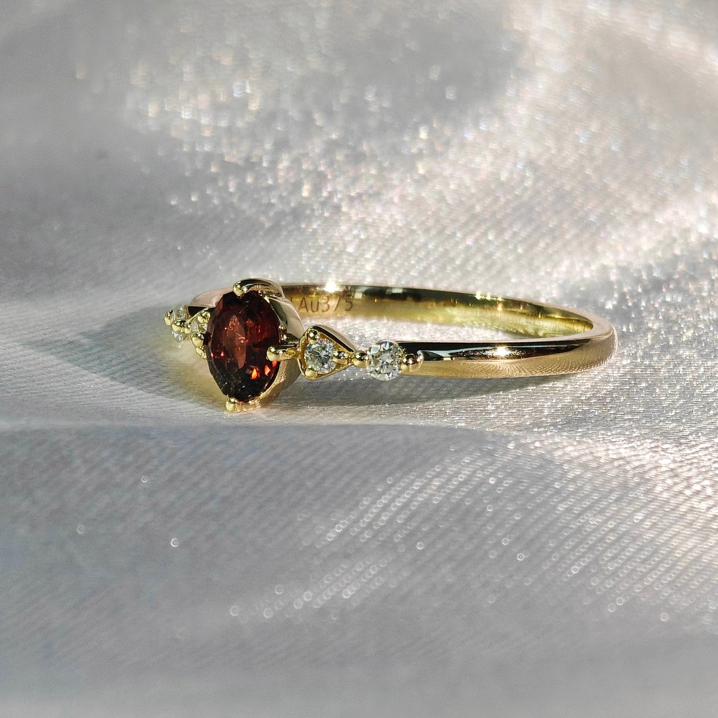 Round Red Spinel Polished Ring(Available Now)