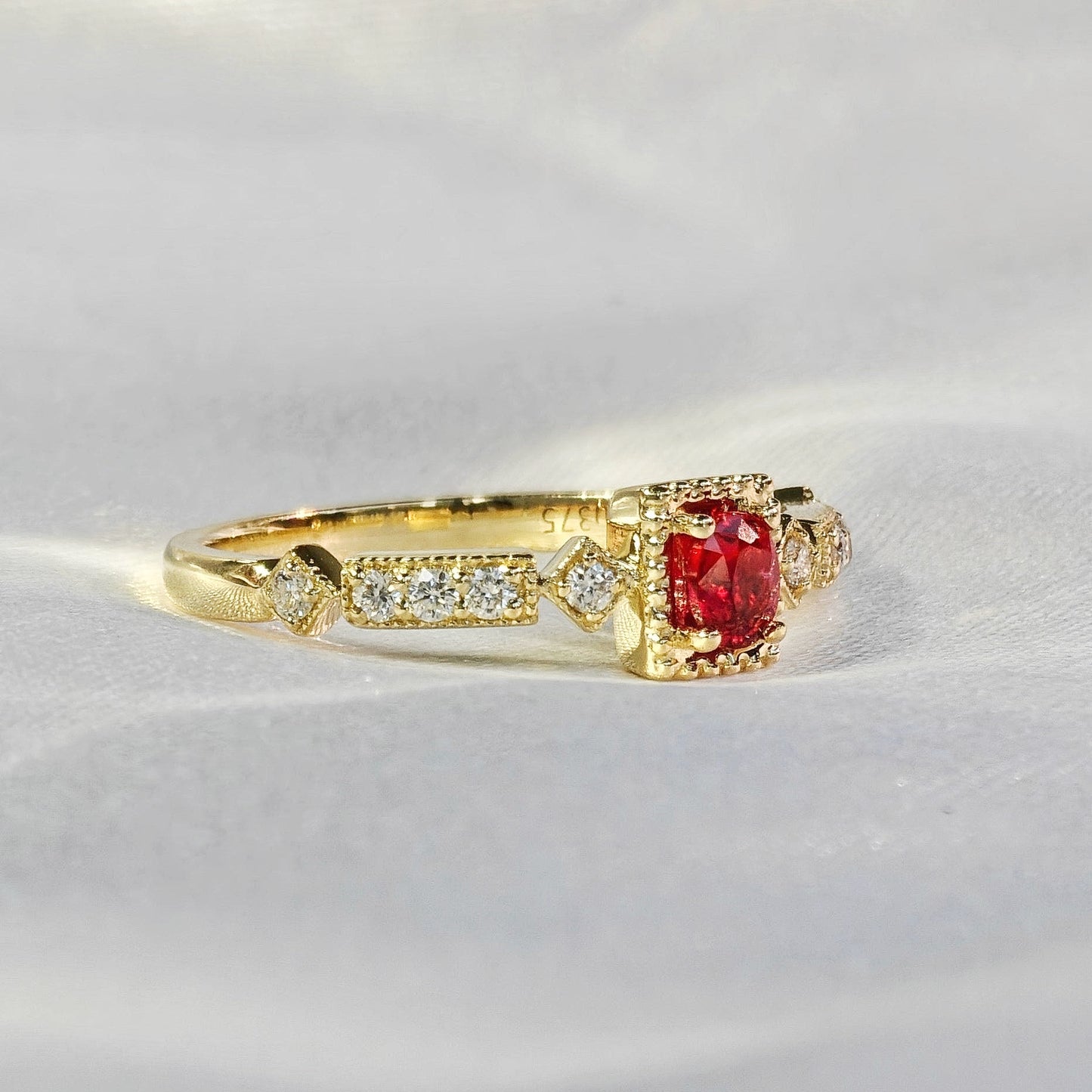 Red Spinel Polished Ring(Available Now)